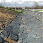 Slate rip rap. Land port of entry US customs, Van Buren ME